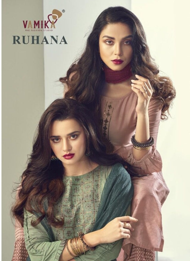 Vamika Fashion Ruhana Pure Viscose Silk Stylish Ready Made Kurti Collection
