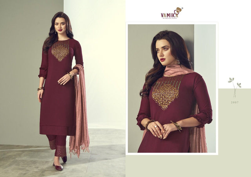 Vamika Fashion Ruhana Pure Viscose Silk Stylish Ready Made Kurti Collection