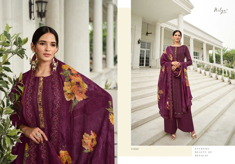 Lt Nitya Vanya Viscose With Fancy Hand work Stylish Designer Fancy Festive Wear Salwar Kameez