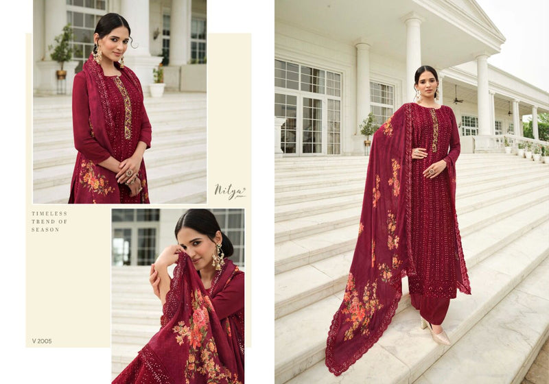 Lt Nitya Vanya Viscose With Fancy Hand work Stylish Designer Fancy Festive Wear Salwar Kameez