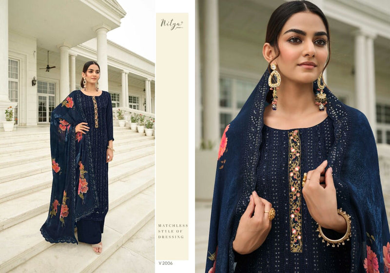 Lt Nitya Vanya Viscose With Fancy Hand work Stylish Designer Fancy Festive Wear Salwar Kameez