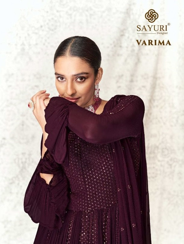 Sayuri Designer Varima Real Georgette Designer Wedding Wear Kurtis With Skirt & Dupatta