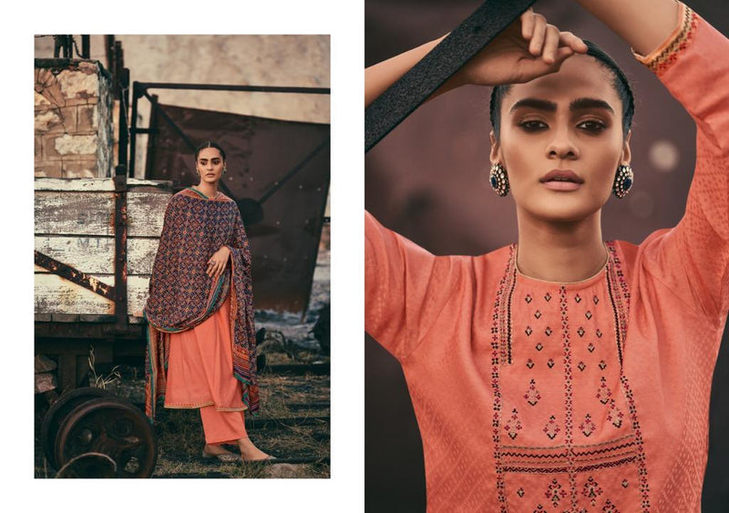 Varsha Ikat Tusser Silk Heavy Embroidered Party Wear Salwar Kameez