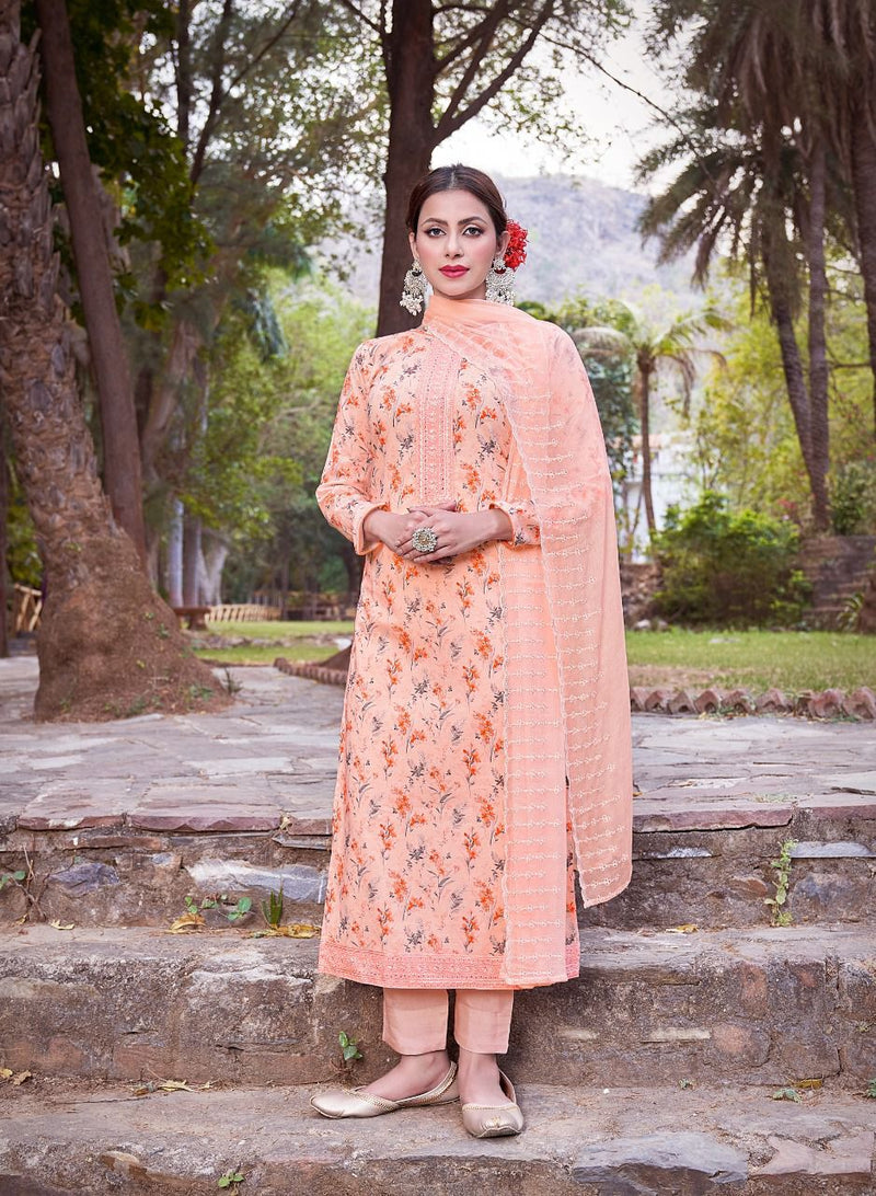 Shurooq Vartika Lawn Cotton Stylish Designer Digital Printed With Embroidery Salwar Suit