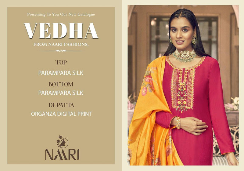 Naari Vedha Parampara Silk With Heavy Embroidery Work Stylish Designer Festive Wear Salwar Kameez