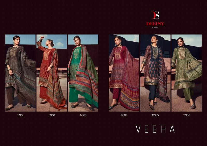 Deepsy Suit Veeha Pure Dola Jacquard Party Wear Embroidered Salwar Kameez With Digital Print