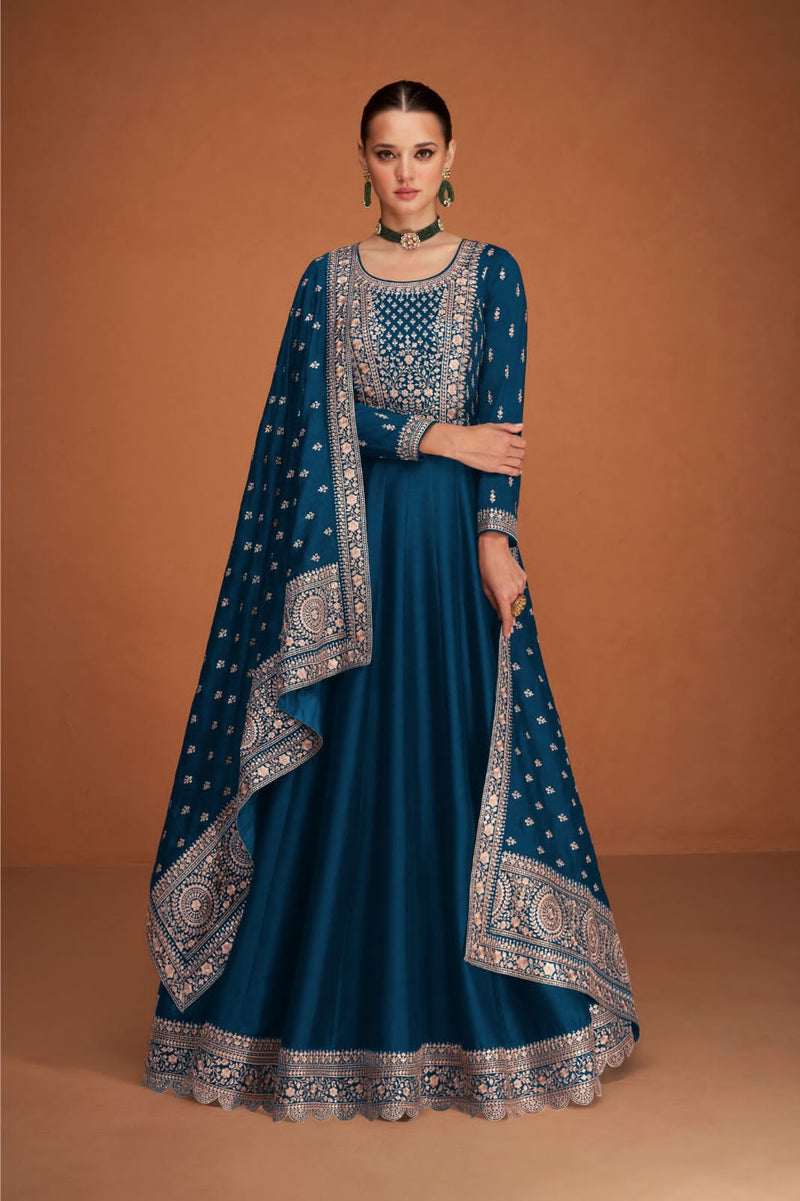 Aashirwad Creation Veera Premium Silk Heavy Embroidery Work Designer Partywear Kurti
