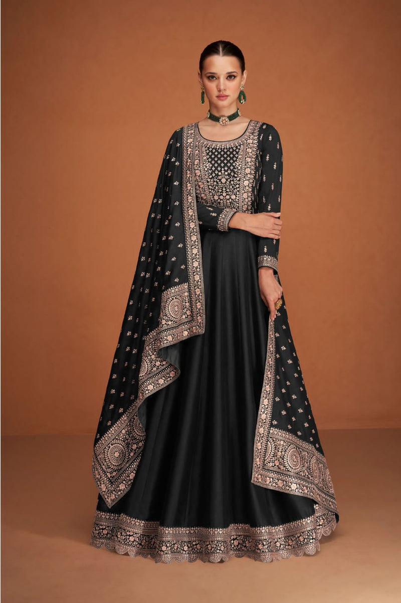 Aashirwad Creation Veera Premium Silk Heavy Embroidery Work Designer Partywear Kurti