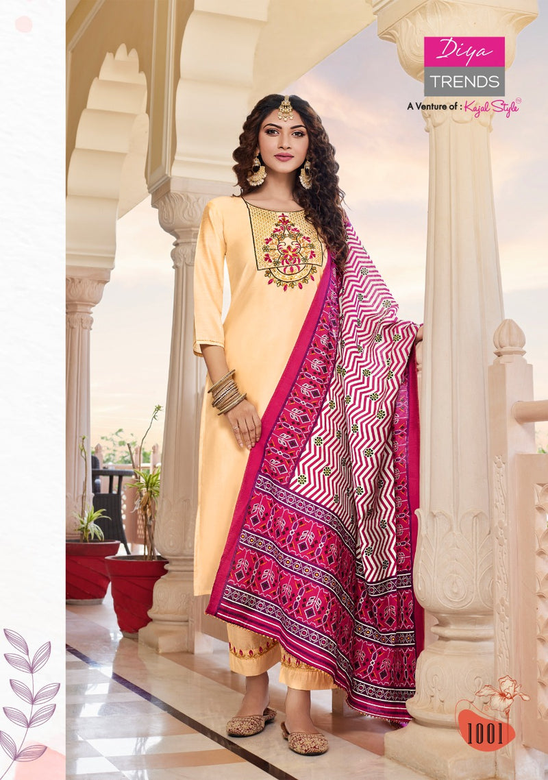 Diya Trends Veera Vol 1 Chanderi With Heavy Embroidery Work Stylish Designer Casual Look Kurti