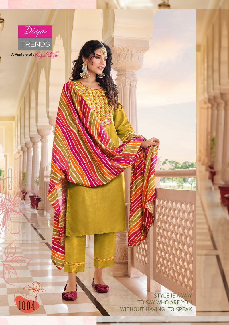 Diya Trends Veera Vol 1 Chanderi With Heavy Embroidery Work Stylish Designer Casual Look Kurti