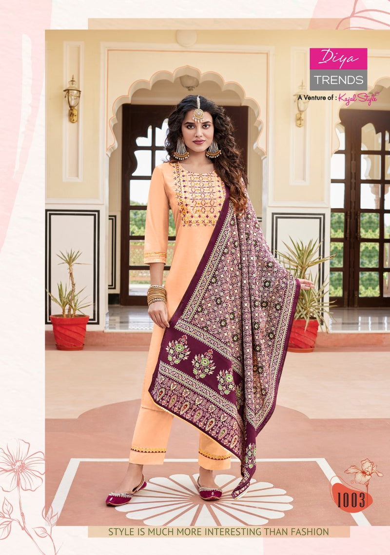 Diya Trends Veera Vol 1 Chanderi With Heavy Embroidery Work Stylish Designer Casual Look Kurti