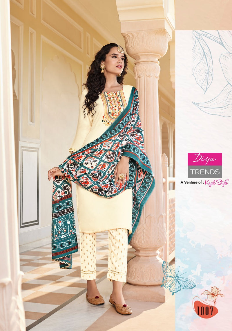 Diya Trends Veera Vol 1 Chanderi With Heavy Embroidery Work Stylish Designer Casual Look Kurti
