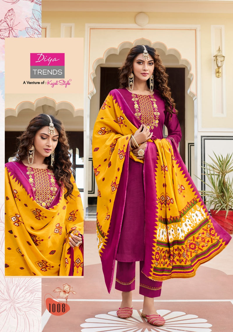 Diya Trends Veera Vol 1 Chanderi With Heavy Embroidery Work Stylish Designer Casual Look Kurti