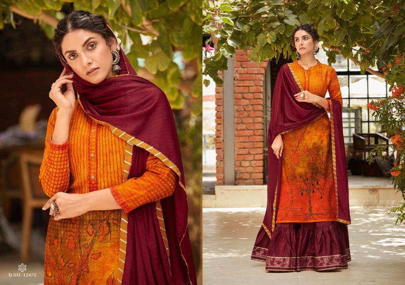 Kalaroop Kajree Fashion Venue Vol 4 Rayon Digital Printed Festive Wear Kurtis With Dupatta & Bottom