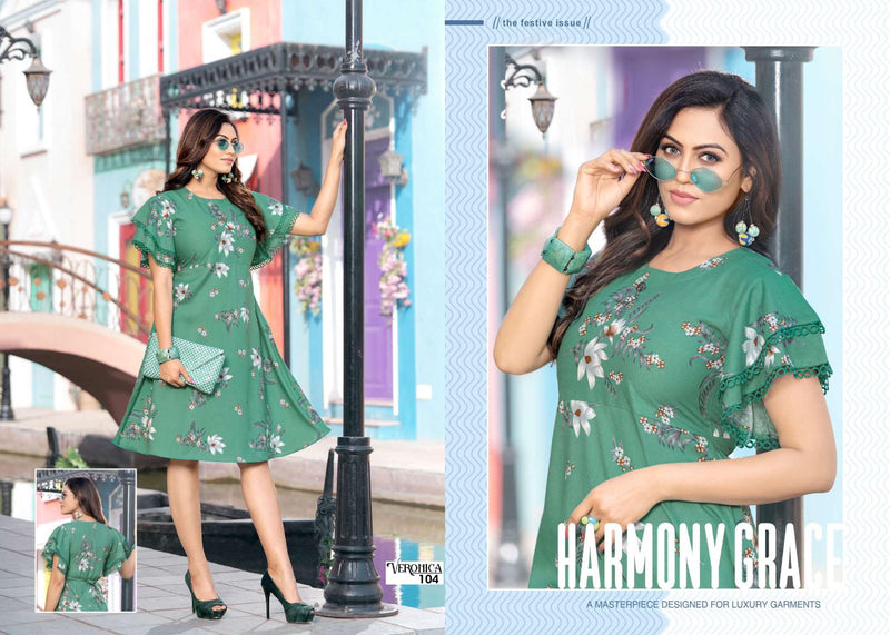 MF Veronica Rayon Printed Fancy Casual Wear Kurtis