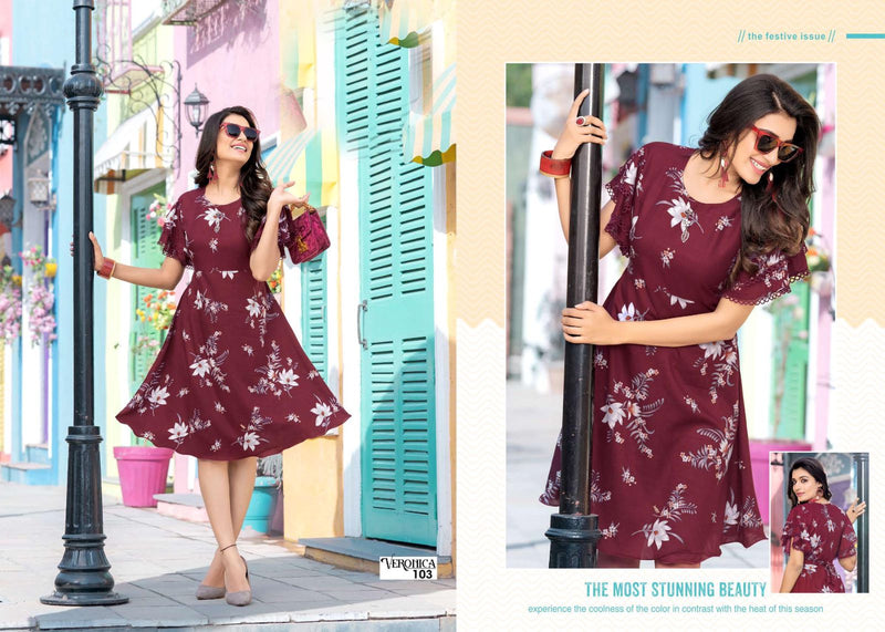 MF Veronica Rayon Printed Fancy Casual Wear Kurtis