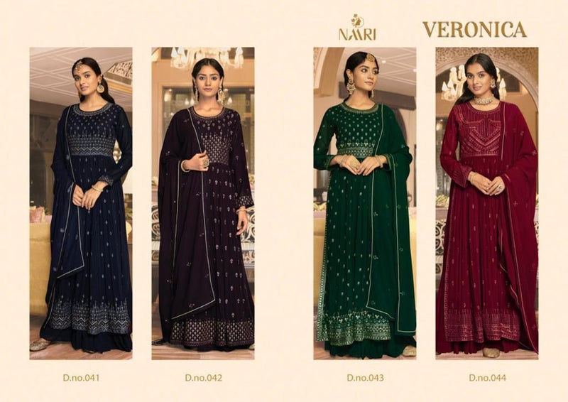 Naari Veronica Georgette With Beautiful Work Stylish Designer Party Wear Long Gown