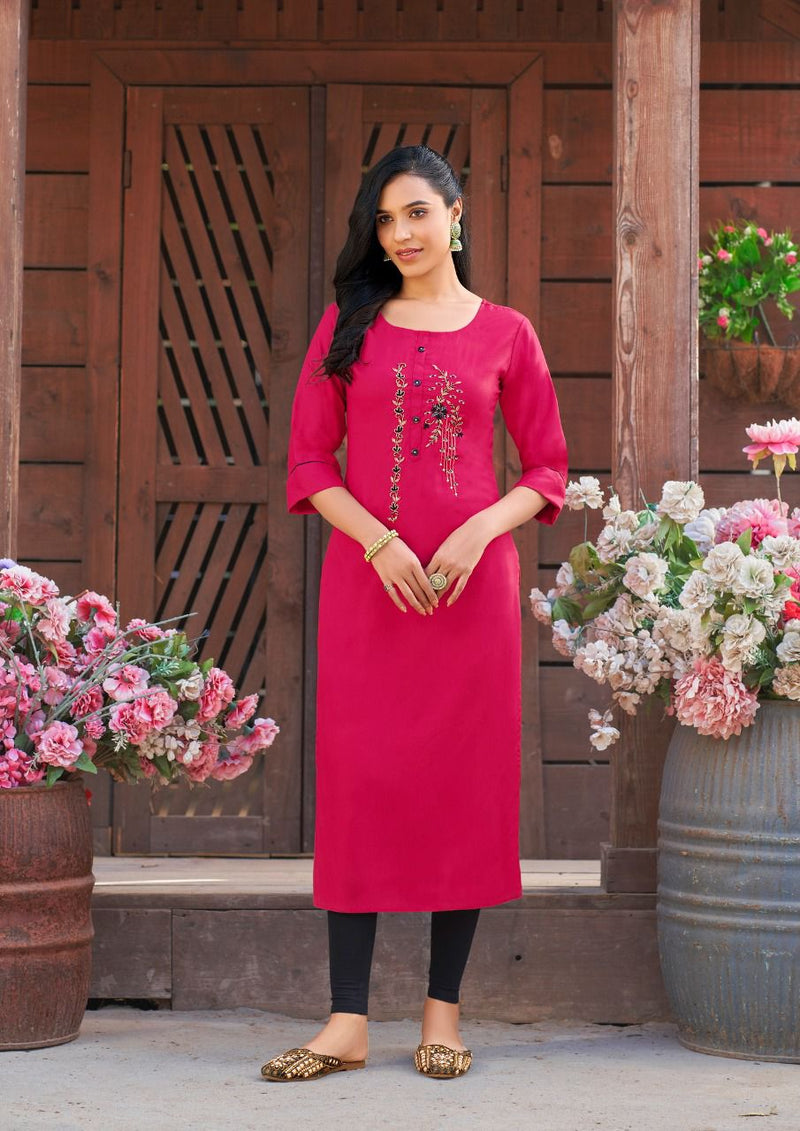 Parra Studio Vesture Vol 4 Rayon With Khatli Work Designer Party Wear Kurtis