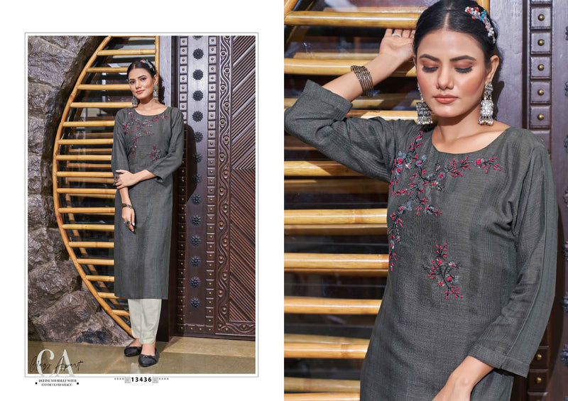 Kalaroop Dno 13434 To 13437 Rayon Stylish Designer Party Wear Casual Look Kurti