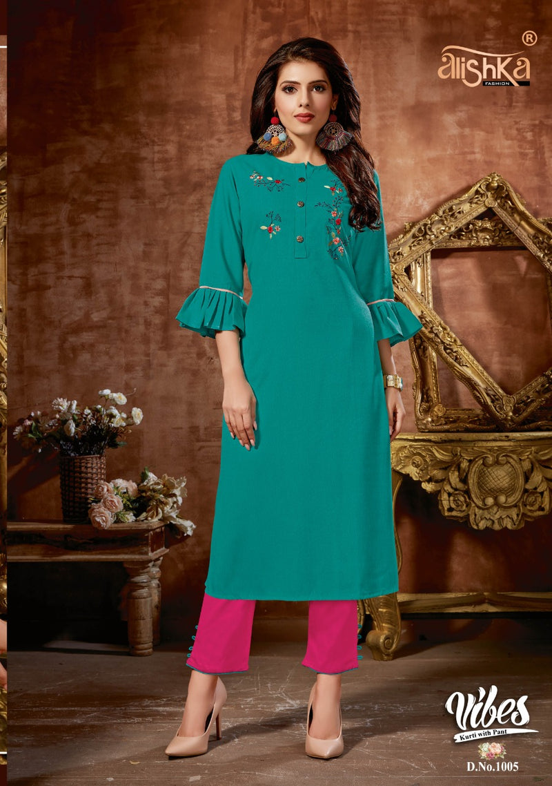 Alishka Vibes Rayon Cuasal Wear Kurti