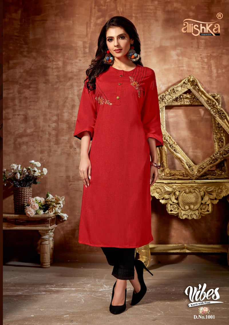 Alishka Vibes Rayon Cuasal Wear Kurti