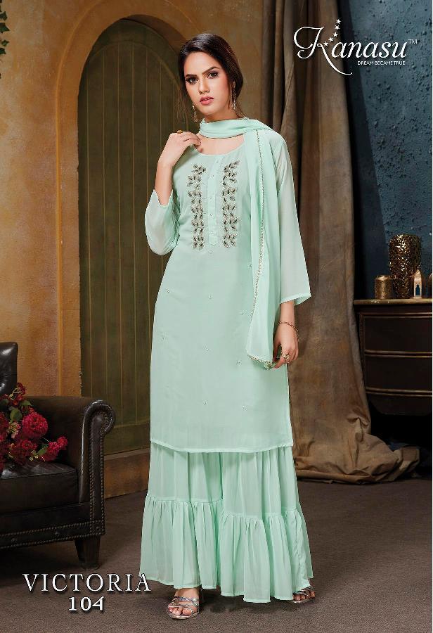 Kanasu Victoria Georgette With Embroidery Work stylish Designer Fancy Festive Wear Kurti