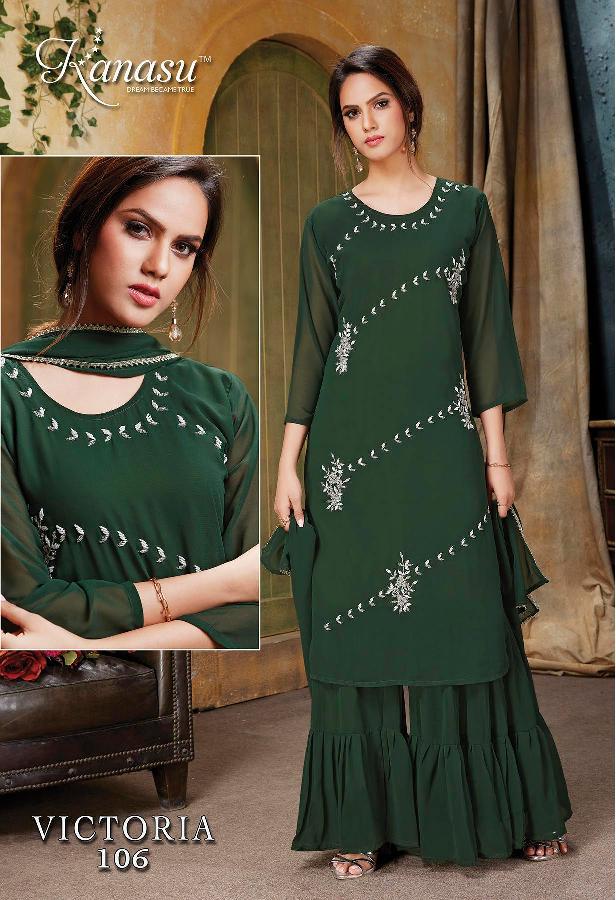 Kanasu Victoria Georgette With Embroidery Work stylish Designer Fancy Festive Wear Kurti