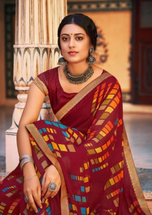 Saroj Victoria Vol 3 Soft Georgette Festive Wear Sarees With Beautiful Colors