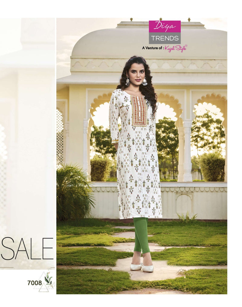 Diya Trends Victoria Vol 7 Rayon With Heavy Printed Work Stylish Designer Casual Look Fancy Kurti
