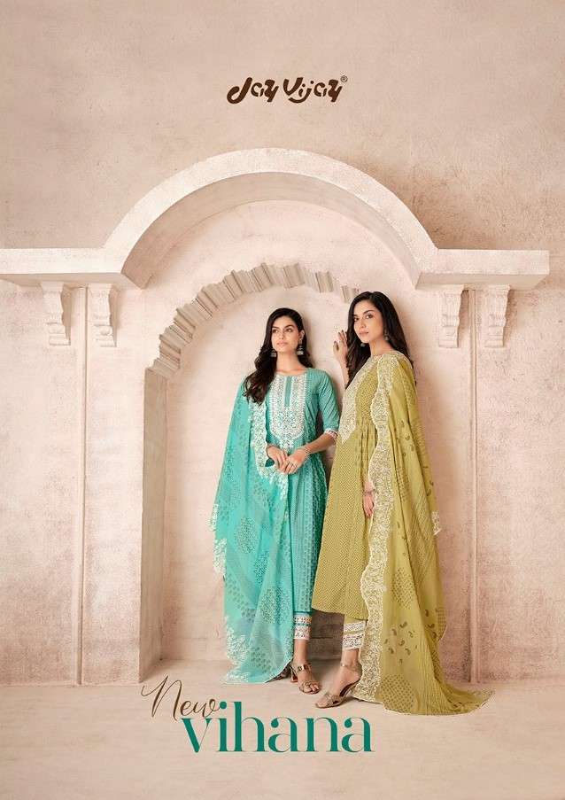 Jay Vijay Vihana Pure Cotton With Embroidery Work Designer Party Wear Salwar Suits