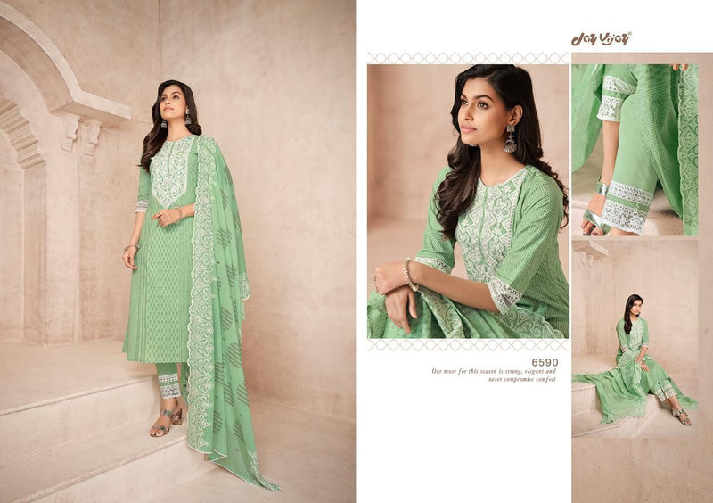 Jay Vijay Vihana Pure Cotton With Embroidery Work Designer Party Wear Salwar Suits