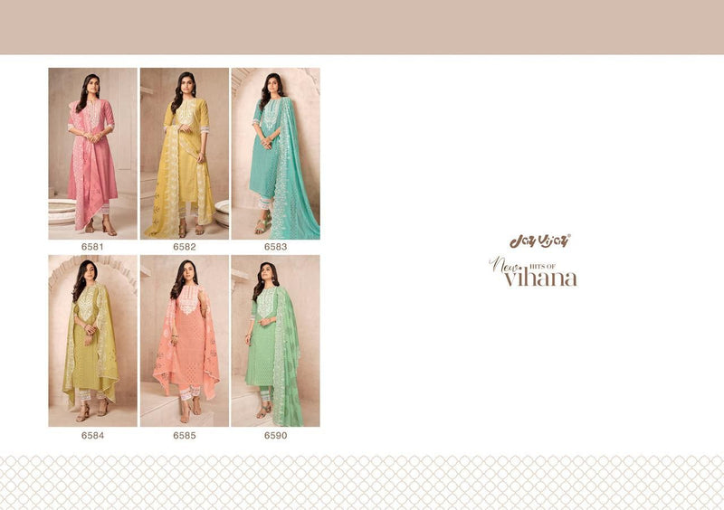 Jay Vijay Vihana Pure Cotton With Embroidery Work Designer Party Wear Salwar Suits