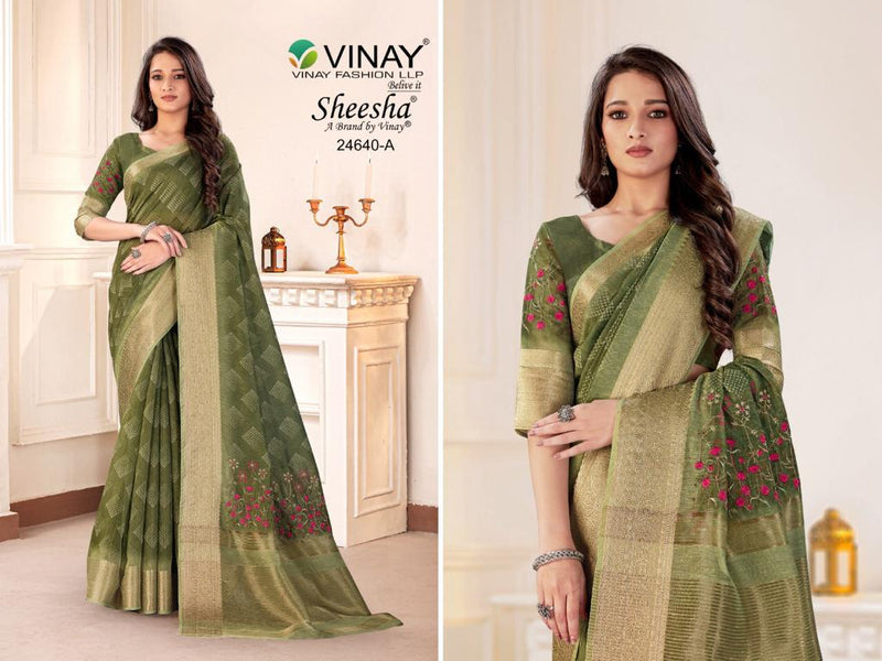 Vinay Fashion Ns 24640 Linen Chit Print Party Wear Sarees