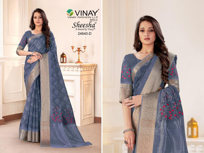 Vinay Fashion Ns 24640 Linen Chit Print Party Wear Sarees