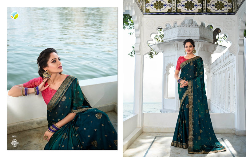 Vinay Fashion Hansika Silk Georgette Heavy Party Wear Sarees With Beautiful Colors
