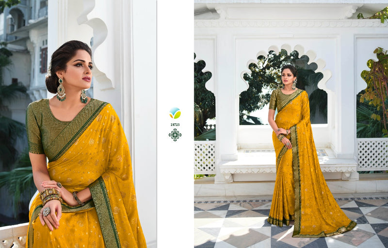 Vinay Fashion Hansika Silk Georgette Heavy Party Wear Sarees With Beautiful Colors
