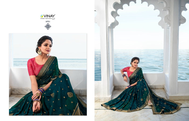Vinay Fashion Hansika Silk Georgette Heavy Party Wear Sarees With Beautiful Colors