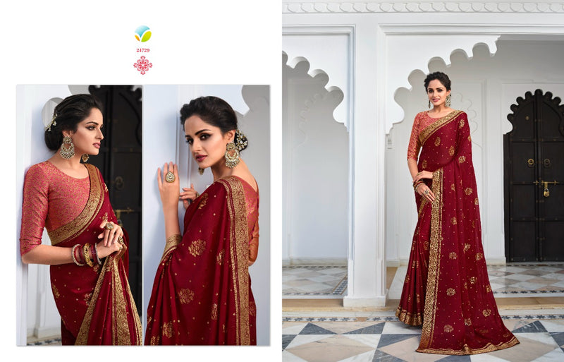 Vinay Fashion Hansika Silk Georgette Heavy Party Wear Sarees With Beautiful Colors