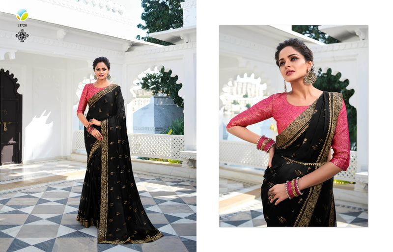 Vinay Fashion Hansika Silk Georgette Heavy Party Wear Sarees With Beautiful Colors
