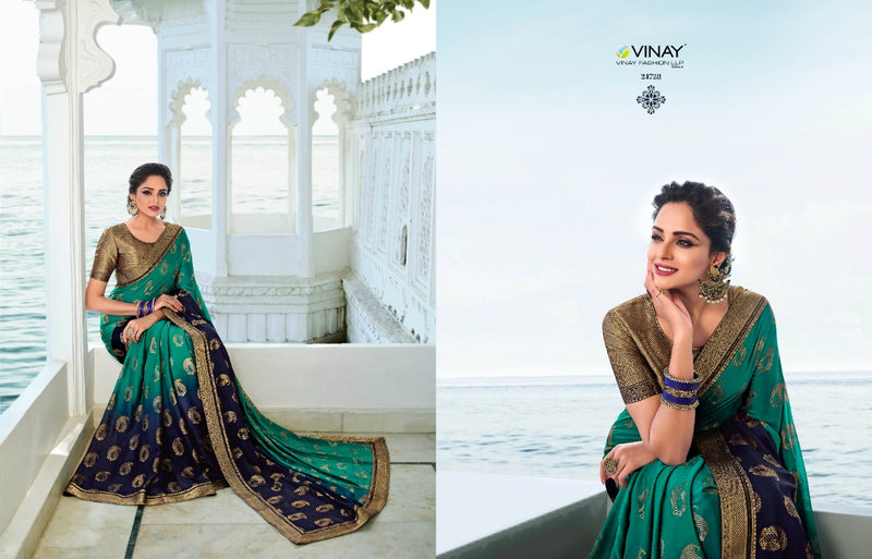 Vinay Fashion Hansika Silk Georgette Heavy Party Wear Sarees With Beautiful Colors