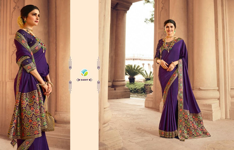 Vinay Fashion Sheesha Heritage Vol 4 SILK CRAPE WITH BANARAS BOARDER PALLU AND BLOUSE