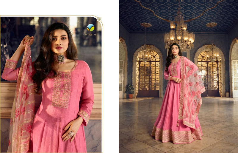Vinay Fashion Kaseesh Sheesh Mahal Hit List Dola Silk Wedding Wear Embroidered Salwar Suits