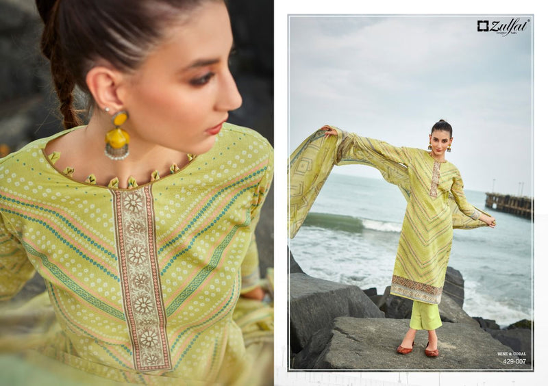 Zulfat Designer Suits Vincee Pure Cotton Festive Wear Salwar Suits