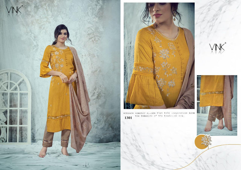 Vink Utsav Pure Viscose Silk With Embroidery Work Casual Wear Kurti Collection