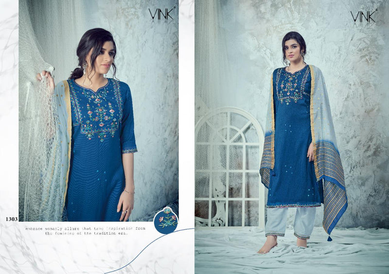 Vink Utsav Pure Viscose Silk With Embroidery Work Casual Wear Kurti Collection