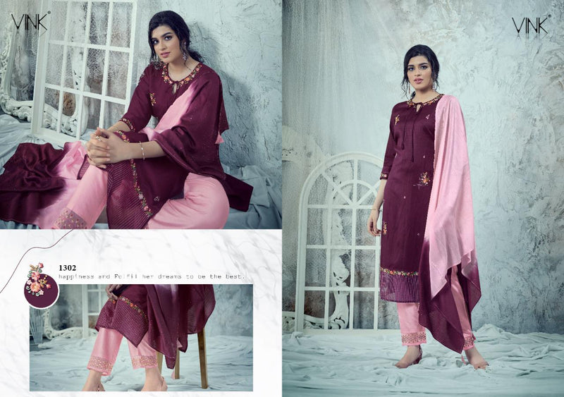 Vink Utsav Pure Viscose Silk With Embroidery Work Casual Wear Kurti Collection