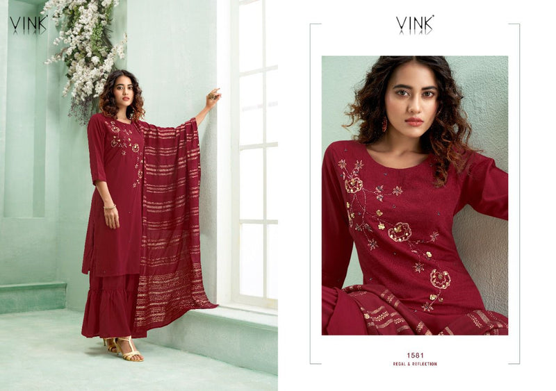 Vink Violini Vol 3 Silk Ready Made Party Wear Salwar Suits With Sharara Style Bottom