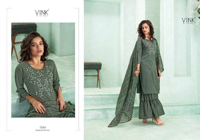 Vink Violini Vol 3 Silk Ready Made Party Wear Salwar Suits With Sharara Style Bottom