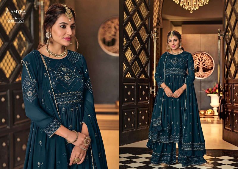 Amyra Designer Vintage Georgette Wedding Wear Salwar Kameez With Ghaghra