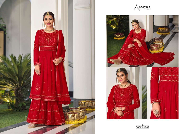 Amyra Designer Vintage Georgette Wedding Wear Salwar Kameez With Ghaghra